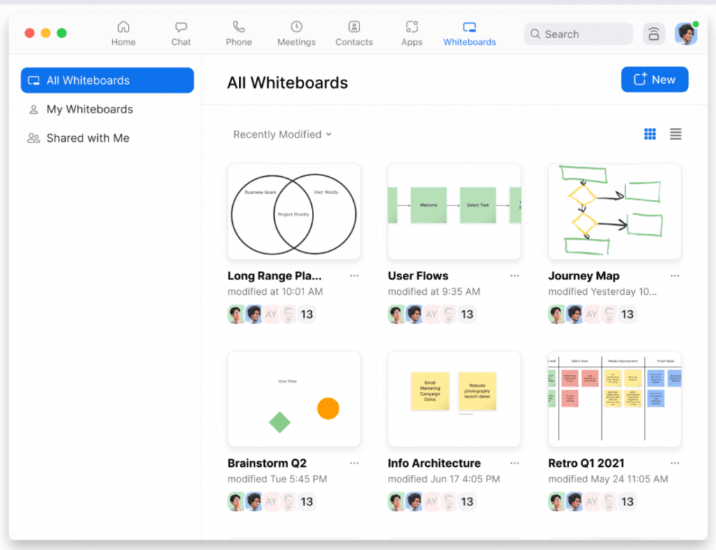 screenshot of Zoom whiteboard