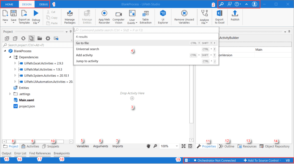 screenshot of UiPath Studio